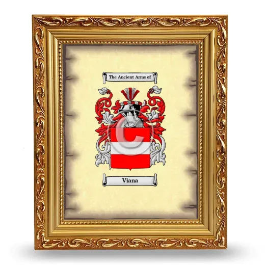Viana Coat of Arms Framed - Gold