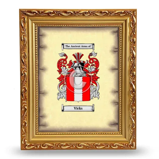 Vicks Coat of Arms Framed - Gold