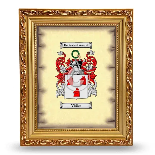 Vidler Coat of Arms Framed - Gold