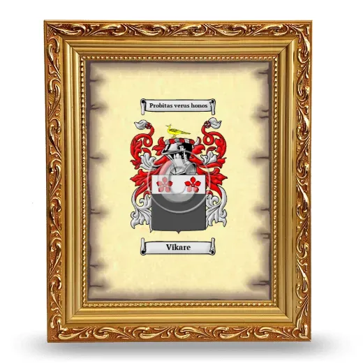 Vikare Coat of Arms Framed - Gold