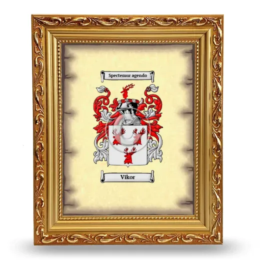 Vikor Coat of Arms Framed - Gold