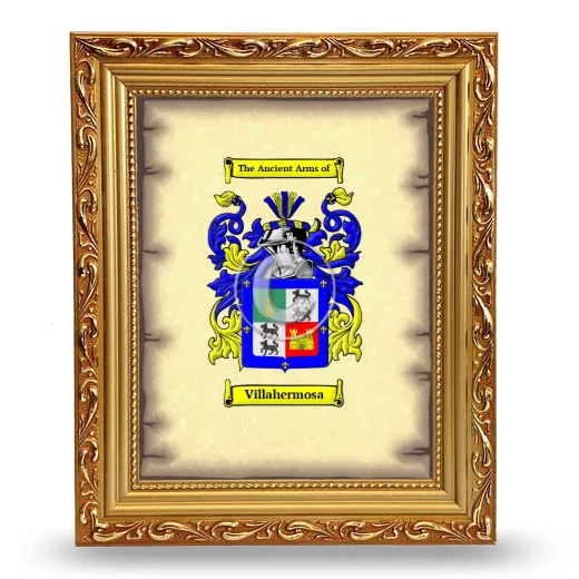 Villahermosa Coat of Arms Framed - Gold