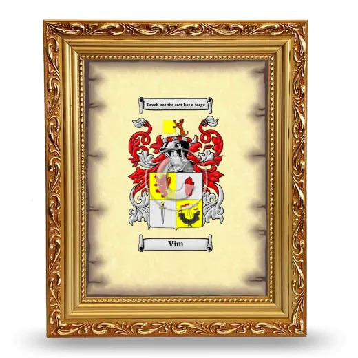 Vim Coat of Arms Framed - Gold