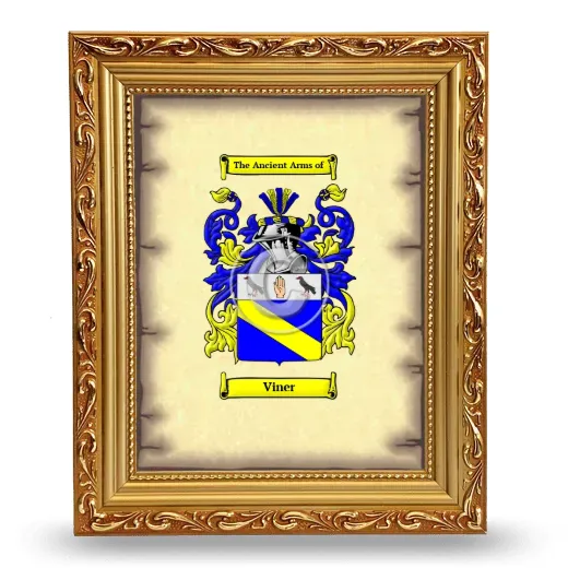 Viner Coat of Arms Framed - Gold