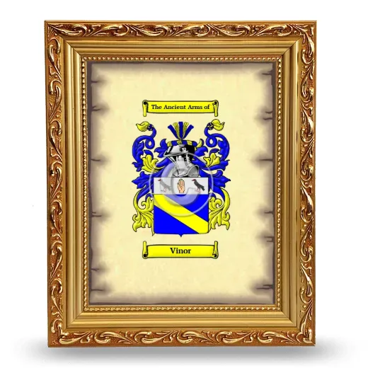 Vinor Coat of Arms Framed - Gold