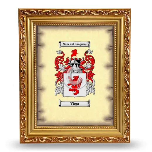 Virga Coat of Arms Framed - Gold
