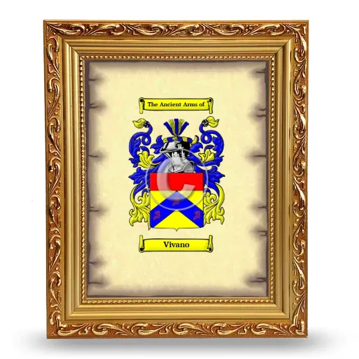 Vivano Coat of Arms Framed - Gold