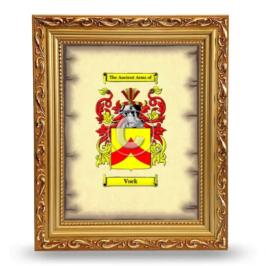 Vock Coat of Arms Framed - Gold