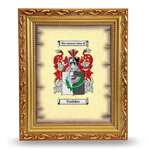 Voelcker Coat of Arms Framed - Gold