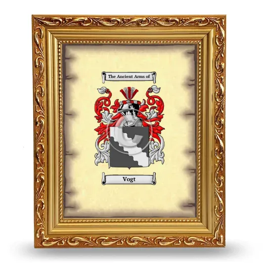 Vogt Coat of Arms Framed - Gold