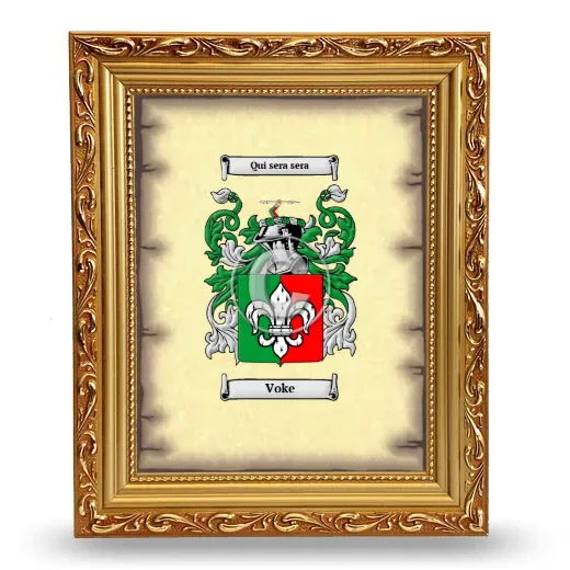 Voke Coat of Arms Framed - Gold