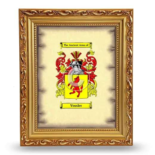 Vossler Coat of Arms Framed - Gold