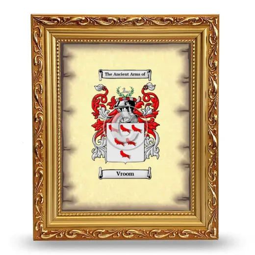 Vroom Coat of Arms Framed - Gold