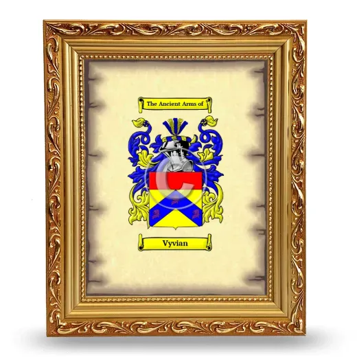 Vyvian Coat of Arms Framed - Gold