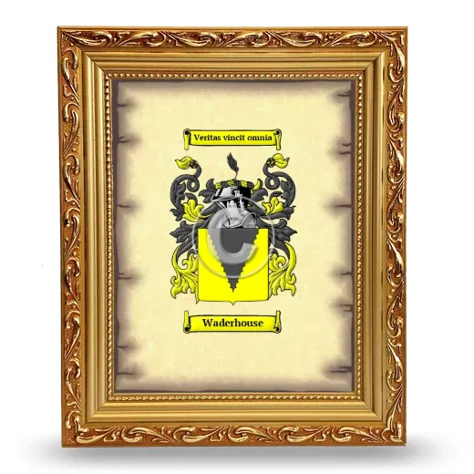 Waderhouse Coat of Arms Framed - Gold