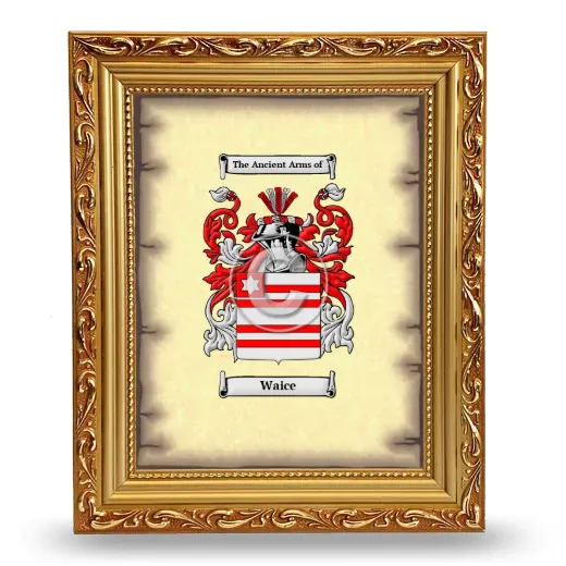 Waice Coat of Arms Framed - Gold