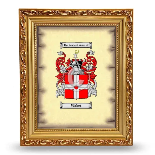 Waket Coat of Arms Framed - Gold