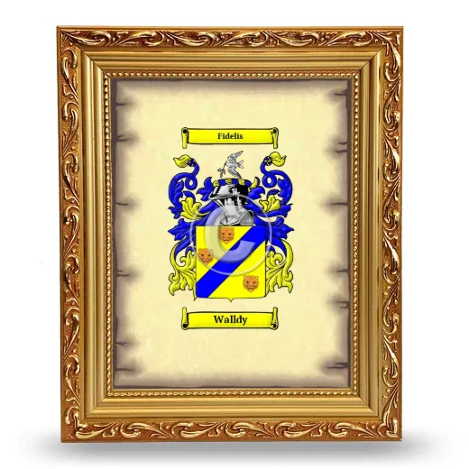 Walldy Coat of Arms Framed - Gold
