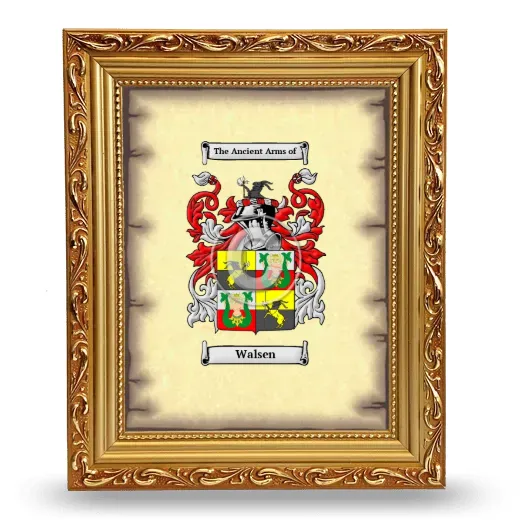 Walsen Coat of Arms Framed - Gold