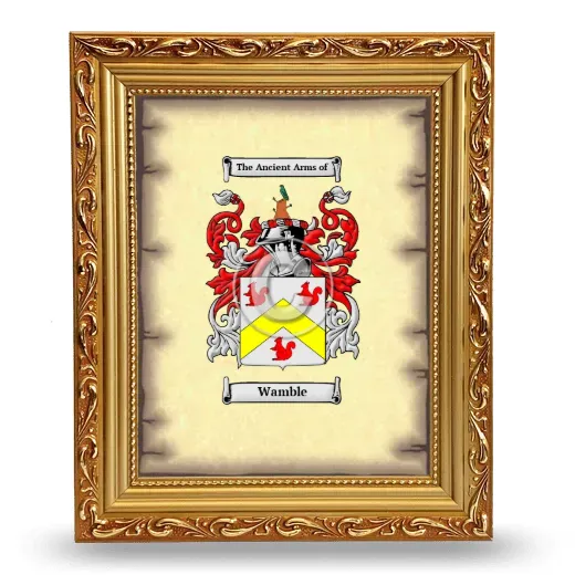 Wamble Coat of Arms Framed - Gold