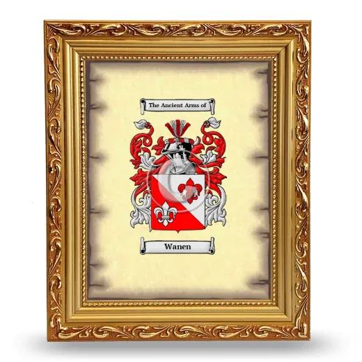 Wanen Coat of Arms Framed - Gold
