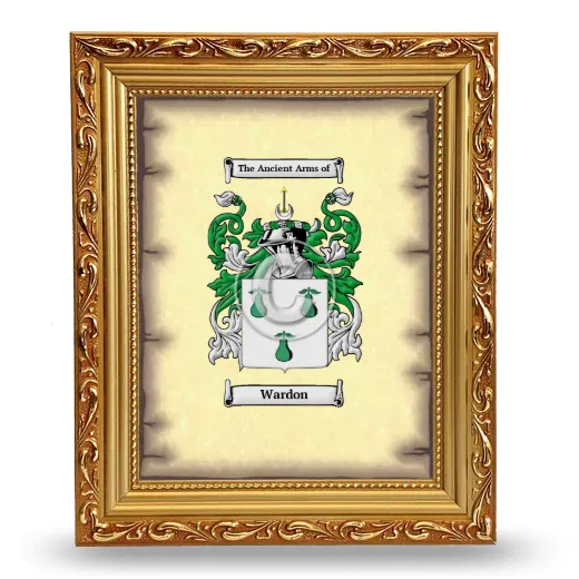 Wardon Coat of Arms Framed - Gold