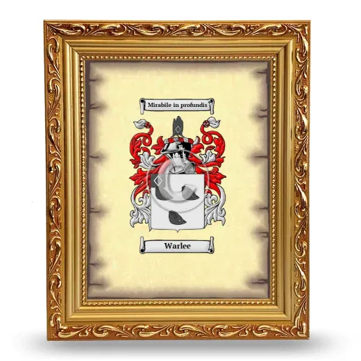Warlee Coat of Arms Framed - Gold