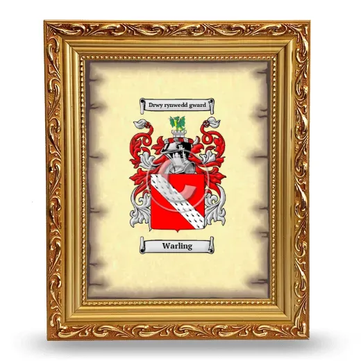 Warling Coat of Arms Framed - Gold