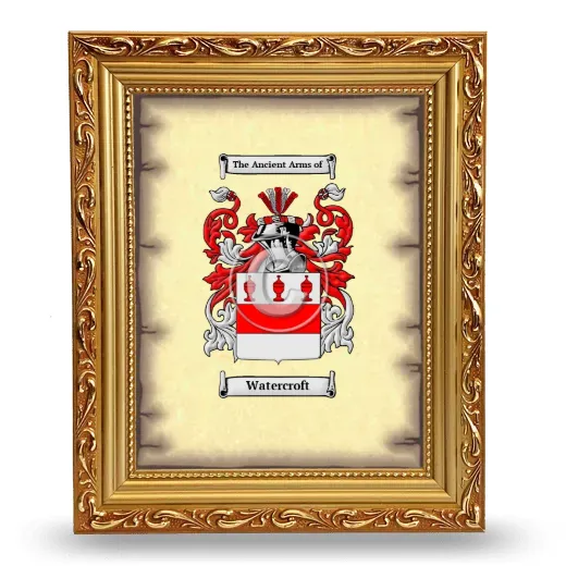 Watercroft Coat of Arms Framed - Gold
