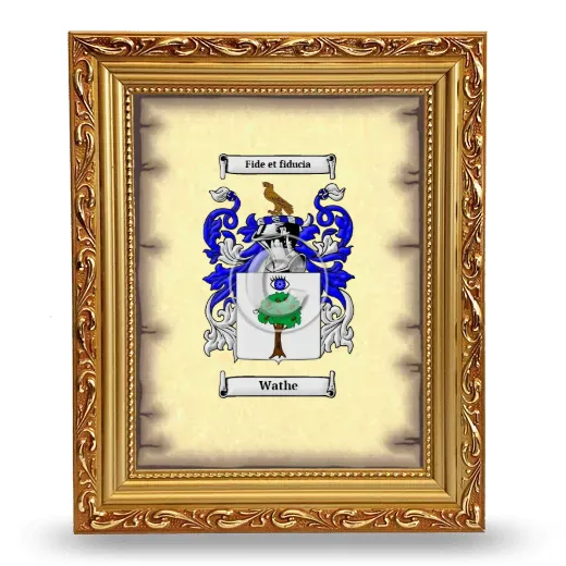 Wathe Coat of Arms Framed - Gold