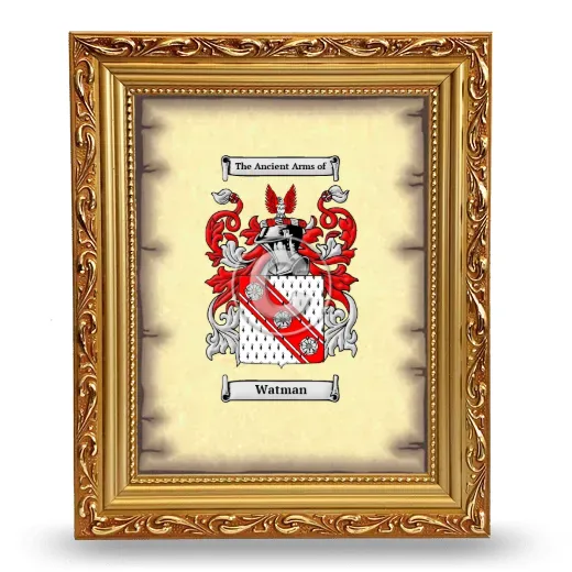 Watman Coat of Arms Framed - Gold