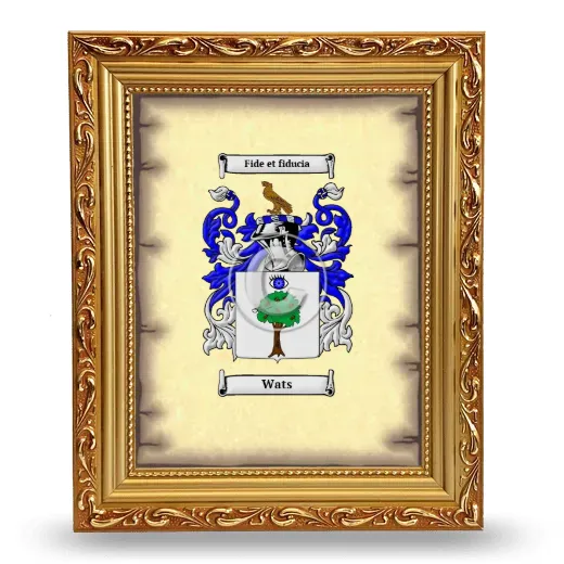 Wats Coat of Arms Framed - Gold