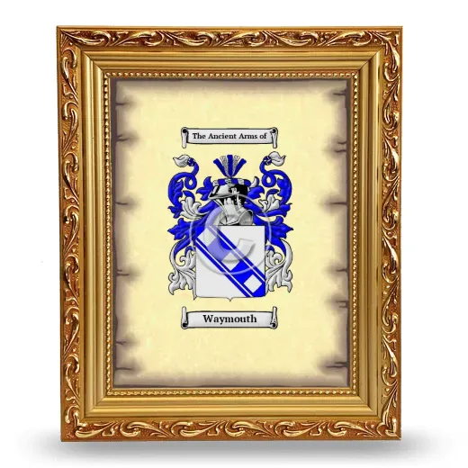 Waymouth Coat of Arms Framed - Gold