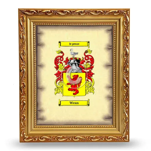 Wean Coat of Arms Framed - Gold
