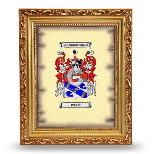 Weast Coat of Arms Framed - Gold