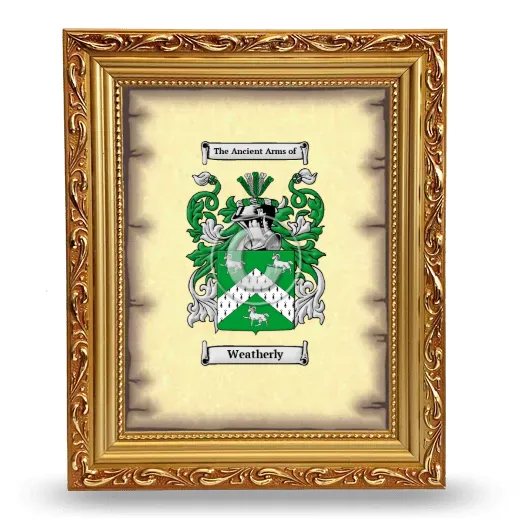 Weatherly Coat of Arms Framed - Gold