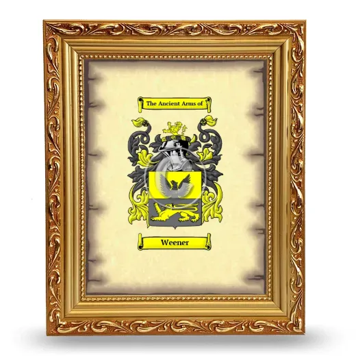 Weener Coat of Arms Framed - Gold