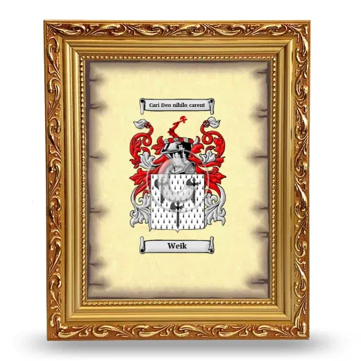 Weik Coat of Arms Framed - Gold