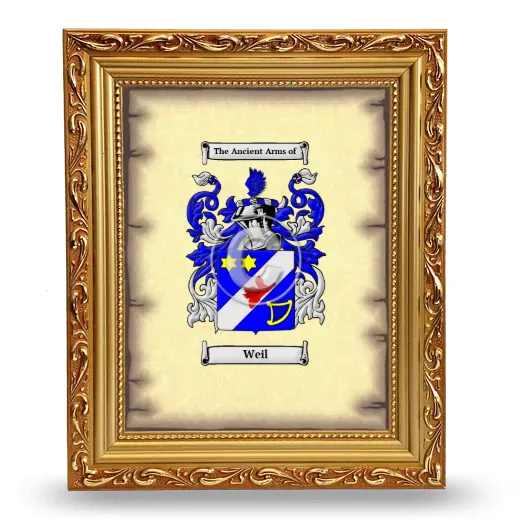 Weil Coat of Arms Framed - Gold