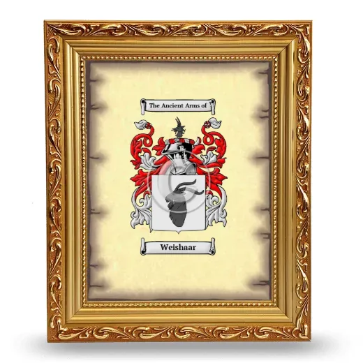 Weishaar Coat of Arms Framed - Gold