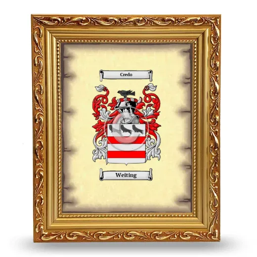 Weiting Coat of Arms Framed - Gold