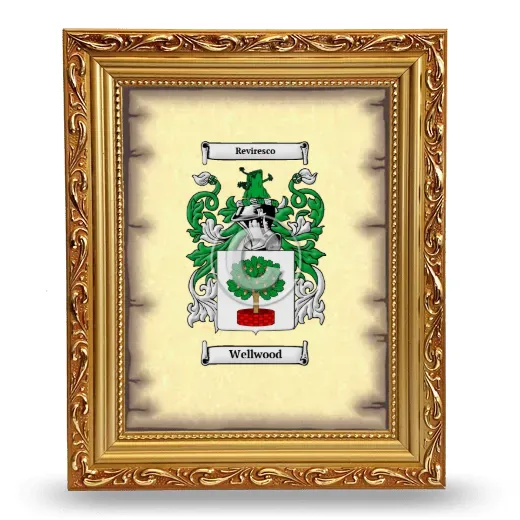 Wellwood Coat of Arms Framed - Gold