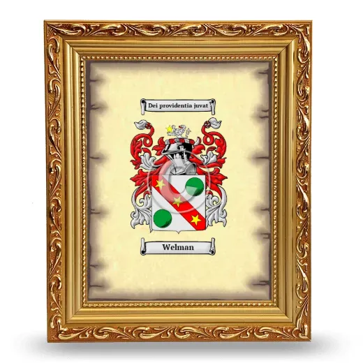 Welman Coat of Arms Framed - Gold