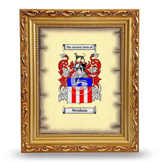 Wenham Coat of Arms Framed - Gold