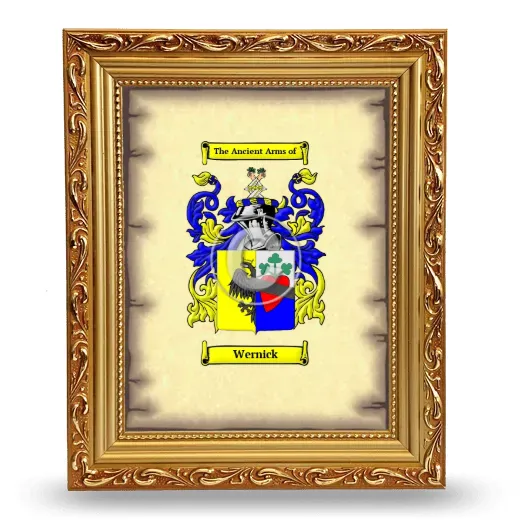 Wernick Coat of Arms Framed - Gold
