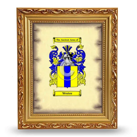 Werter Coat of Arms Framed - Gold