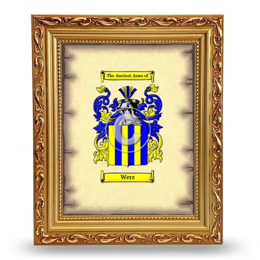 Werz Coat of Arms Framed - Gold