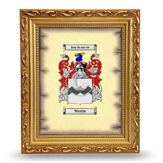 Westie Coat of Arms Framed - Gold