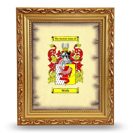 Weth Coat of Arms Framed - Gold