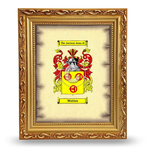 Wetter Coat of Arms Framed - Gold